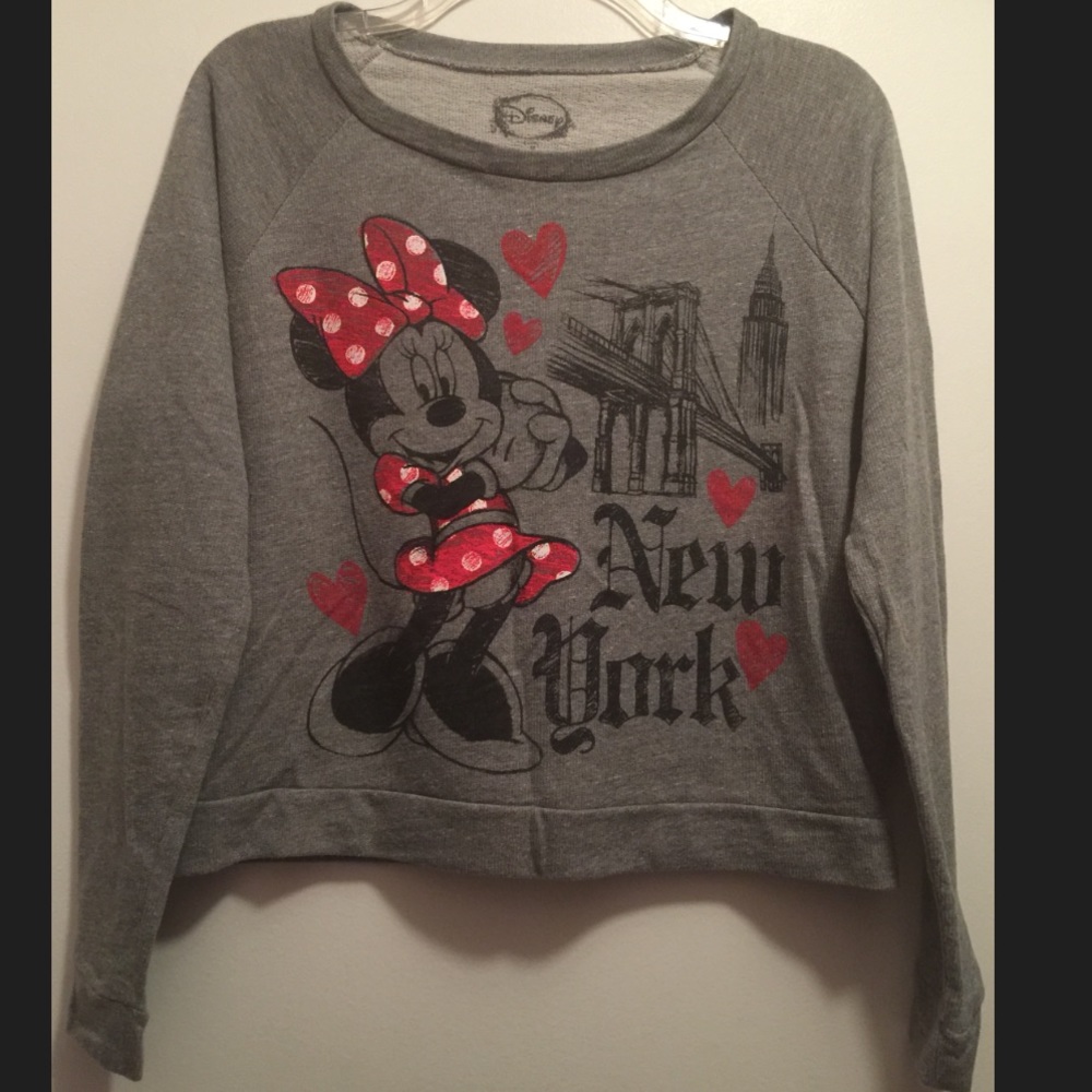 Disney Minnie Mouse New York gray sweatshirt top Disney top Disney sweater
